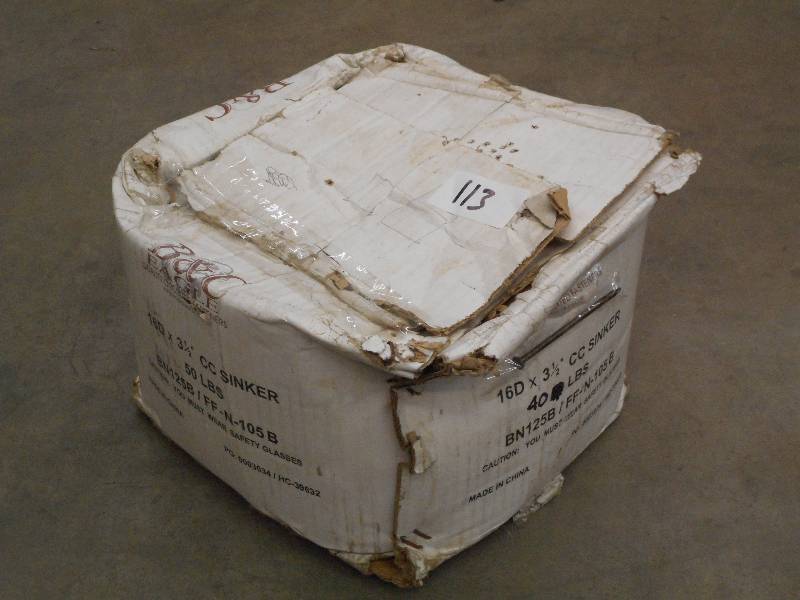 lot 113 image: 40# Box Of 16-Penny CC Sinker Nails...