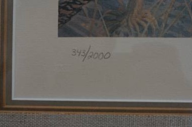 lot 4 image: Les Kouba Corn Pickin in The 1930s  Framed Print