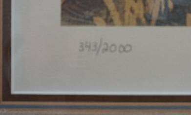 lot 5 image: Les Kouba Sharptails at Harvest Time Framed Print