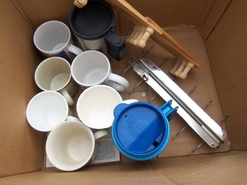lot 106 image: Box of Mugs and Mug Hangers