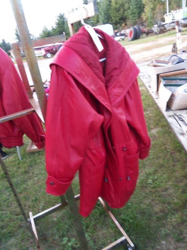 lot 181 image: Long Red Leather Coat