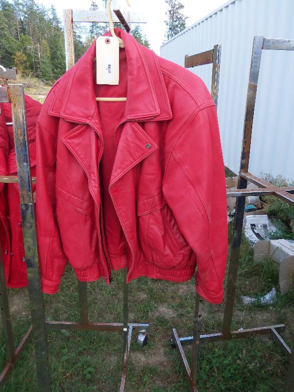lot 182 image: Red Leather Coat
