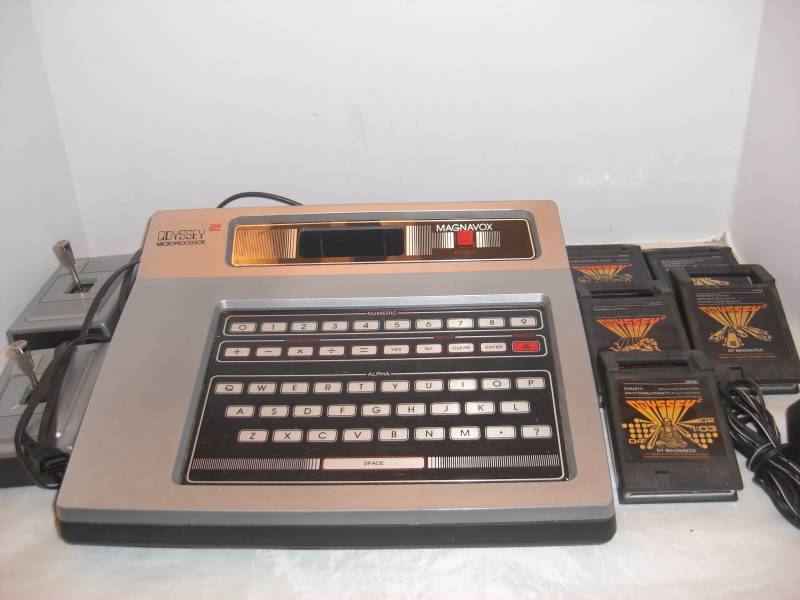 Vintage Magnovox Odyssey Video Game Console and Games