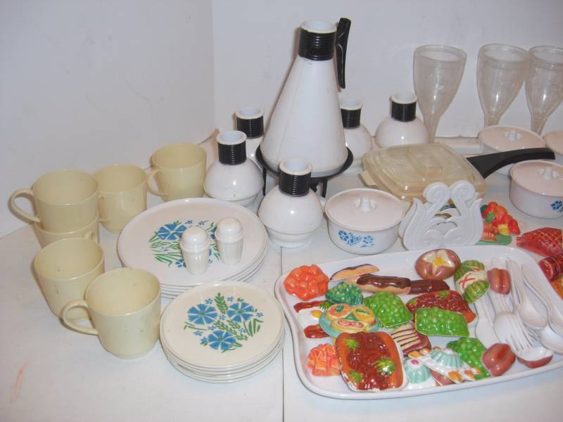 Toy Dishes - Corning Ware Blue Corn Flower - Celluloid Food