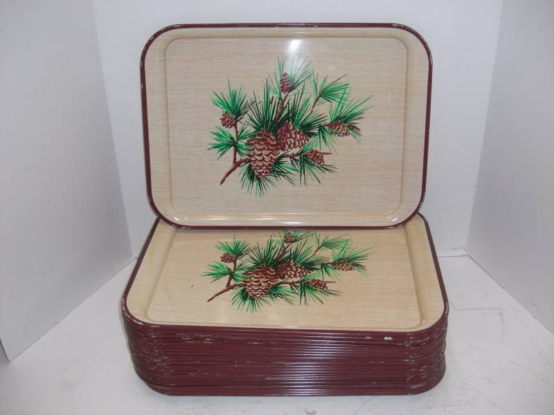 Mid-Century Classics Pine Cone Tin Trays - Lot of 24
