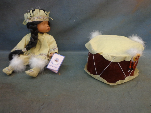 Porcelain Native American Doll