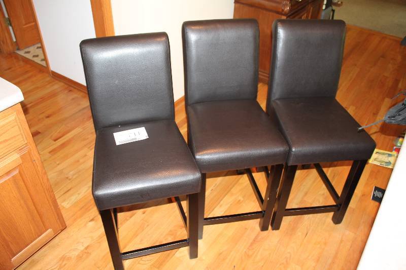 Lot of (3) Chairs wVinyl Upholstery.