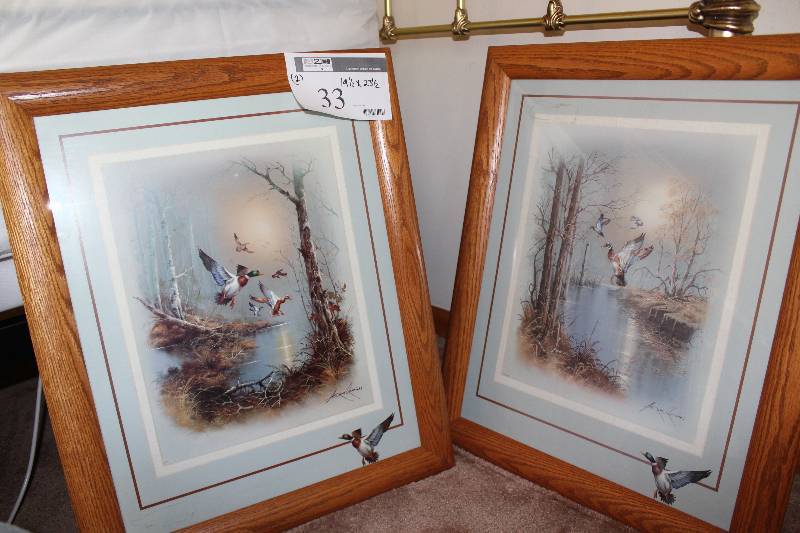 Lot of (2) Outdoor Scene Prints wWooden Frames 23.5� x 19.5�.