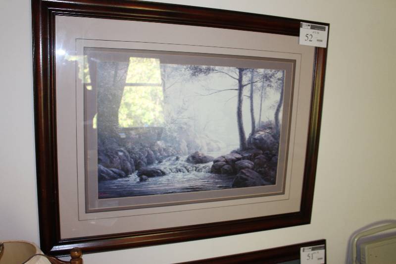 Framed Scenic Print wMatting 41� x 35�.