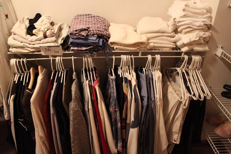 Shelf Lot of Mens Clothes.
