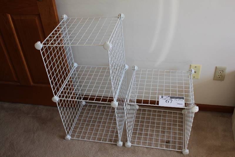 Lot of (3) Cube Shelves wMetal Wire Grate Sides 15� x 15� x 15�.
