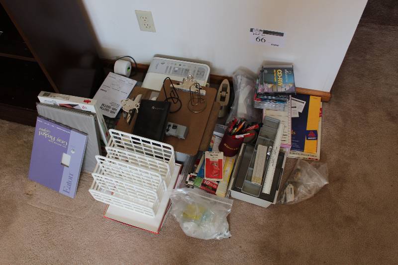 Floor Lot Including HP Deskjet F4240 All-In-One Multi-Function Printer Adding Calculator And More.