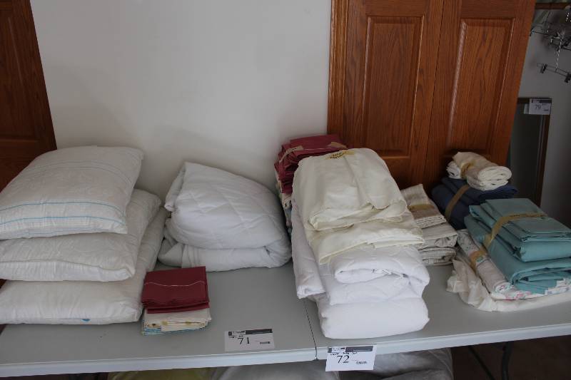 Table Lot of Bedding Including Twin Set Pillow Cases King Sets Twin Bed Skirt And More.