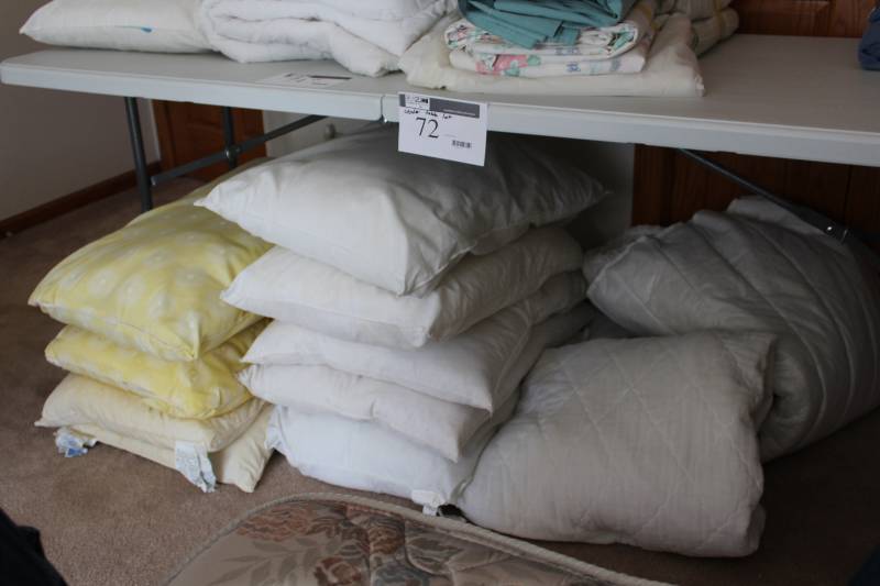 Lot of Bedding Including Pillows.