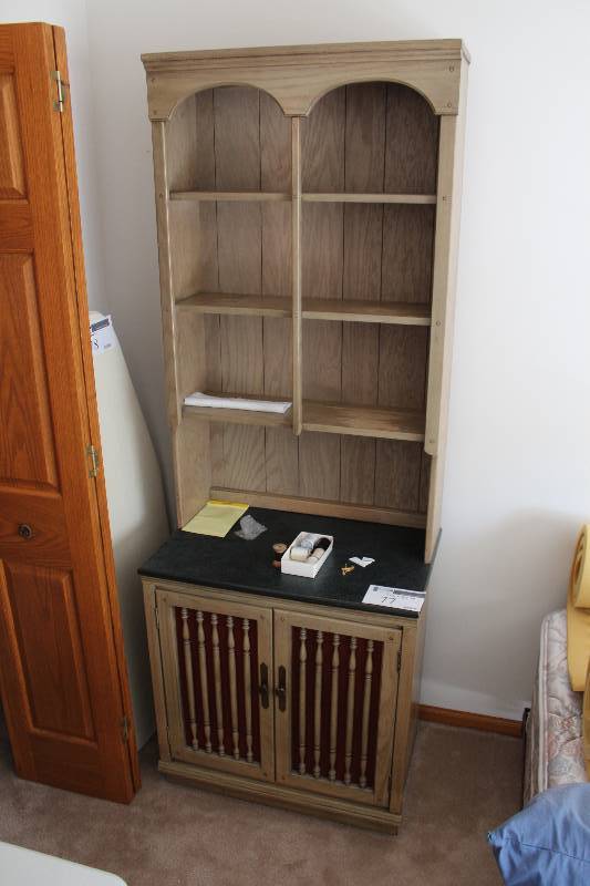 Wooden Cabinet wUpper Shelves 28� x 17� x 78�.