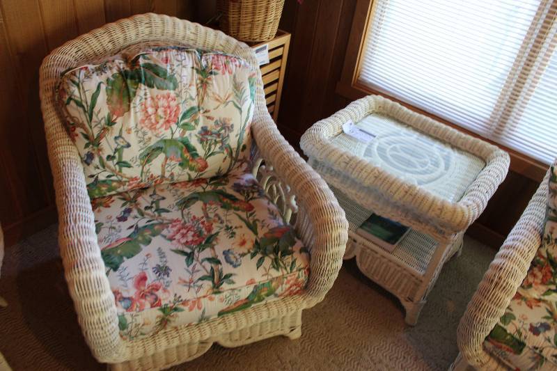 Lot of (4) including Chairs (2) End tables (2) 32�x 36� x 36� 29� x 24� x 23� Includes Contents.