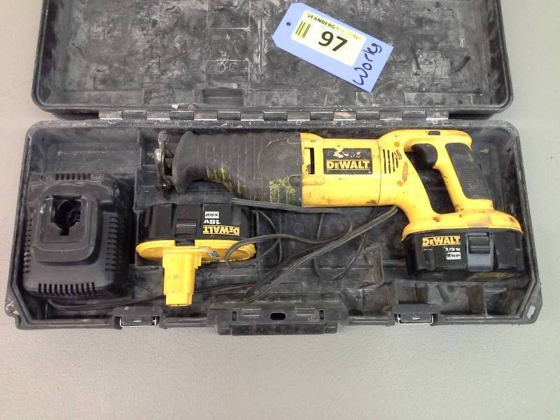 lot 97 image: DeWalt DC385 Variable Speed Reciprocating Saw (1)