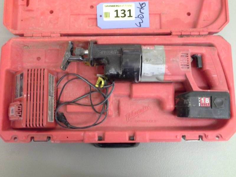 lot 131 image: Milwaukee 18V Sawzall Reciprocating Saw (1)