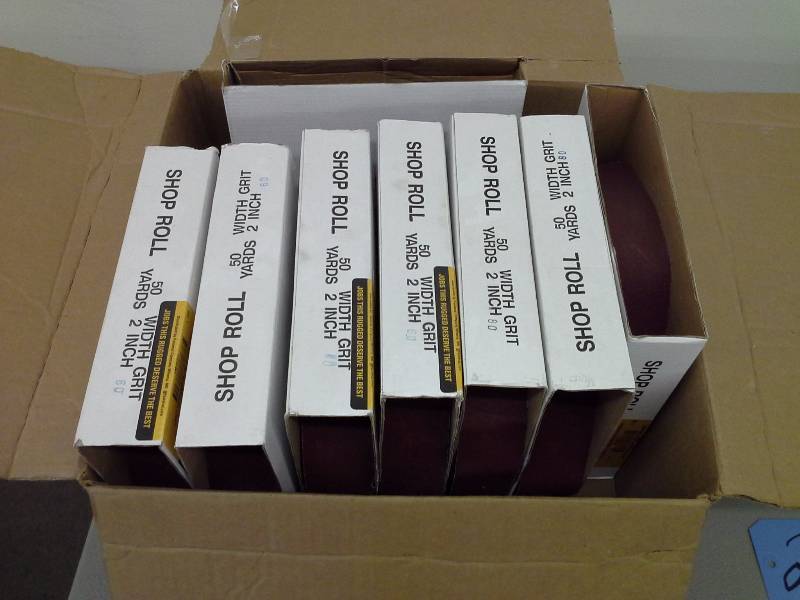 lot 238 image: 60 Grit Sandpaper, 2 wide x 50 yards (8)