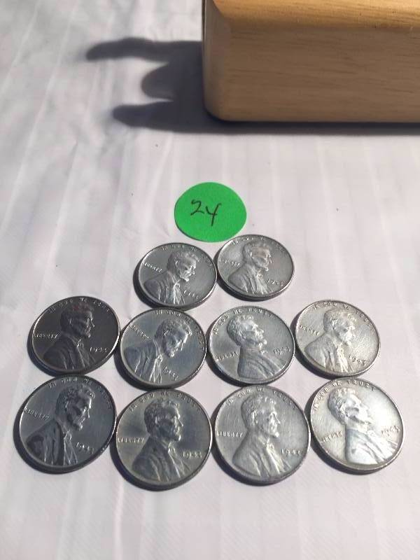 1943 - SILVER PENNYS - LOT OF 10