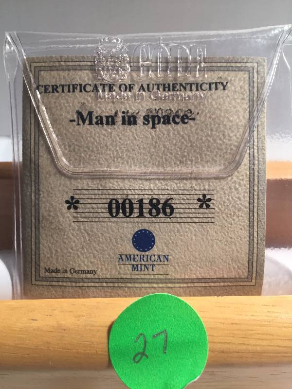 2000 - $10 SILVER COIN - FIRST MAN ON THE MOON