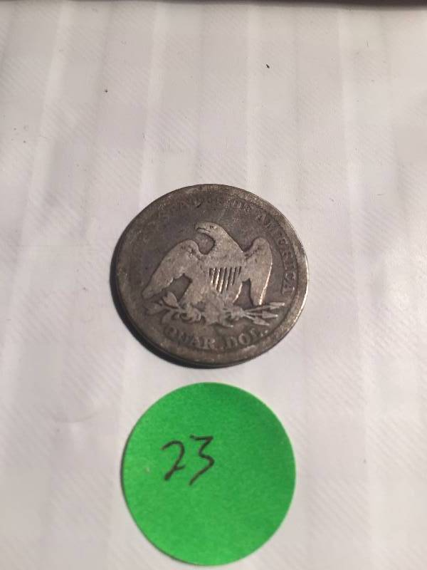 1858 P SEATED LIBERTY QUARTER