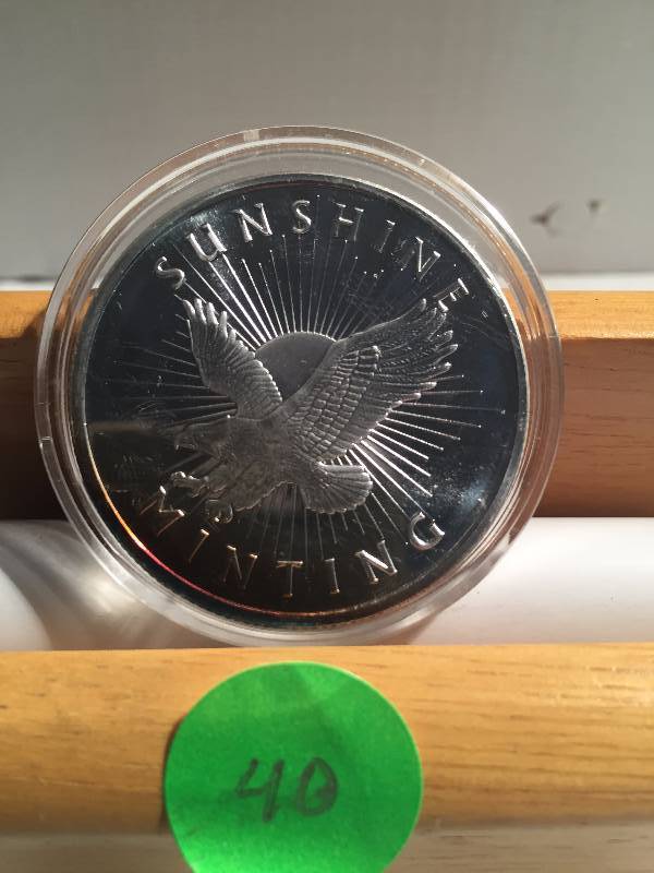 ONE TROY OUNCE SILVER COIN- SUNSHINE MINTING