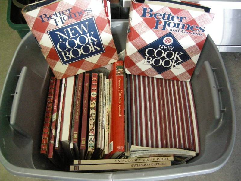 lot 74 image: Tote Full of Cookbooks