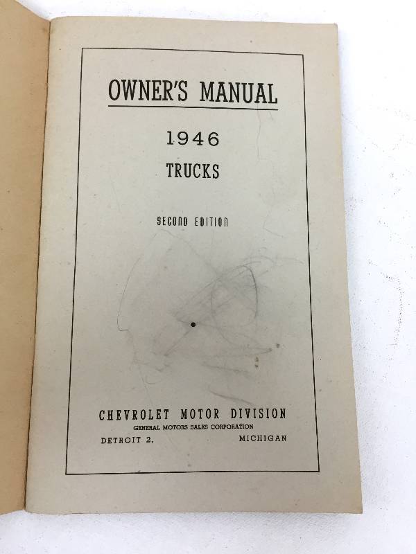 lot 5 image: 1946 owners manual Original Chevy