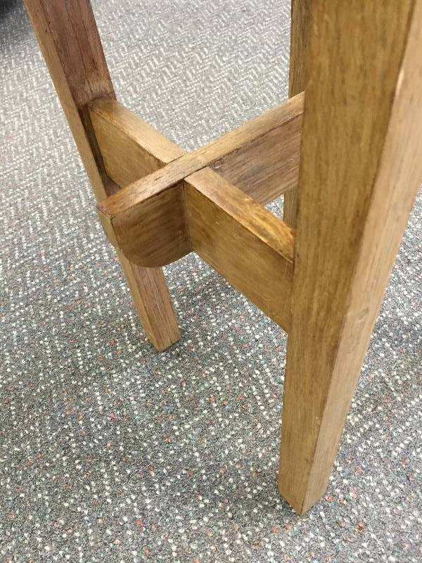 Mission style pickled wood stand age unknown appears to be old and refinished