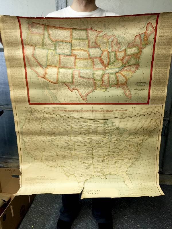 lot of two large antique maps Dakota and US$$$$