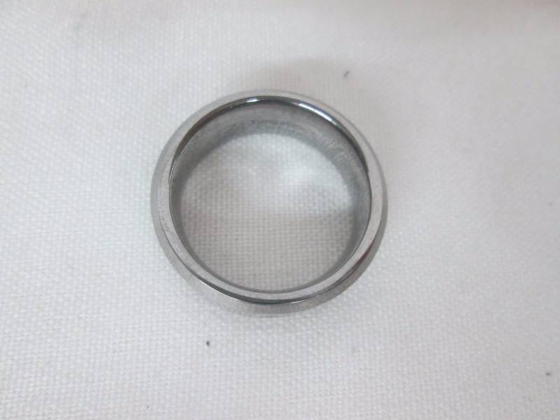 lot 85 image: 8mm Diamond Accent Tungsten Carbide Band