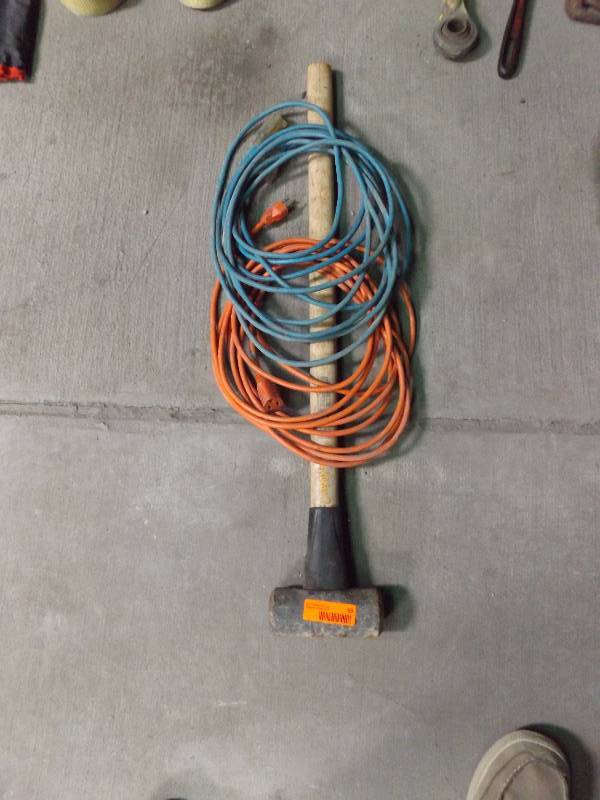 Sledge Hammer and Extension Cords