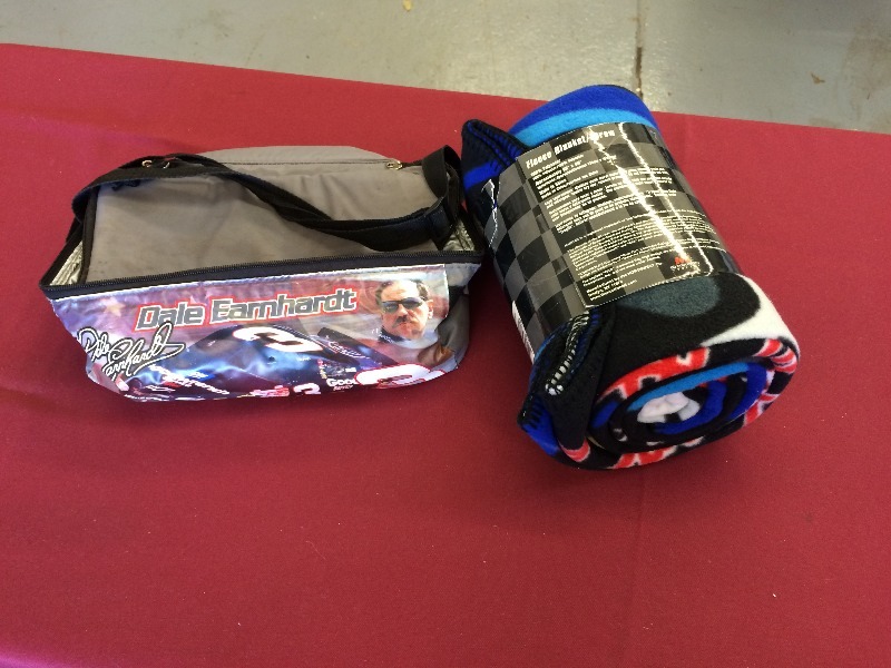 Dale Earnhardt or JR  2-Throw Blankets and cooler- view all pictures  lot of 3
