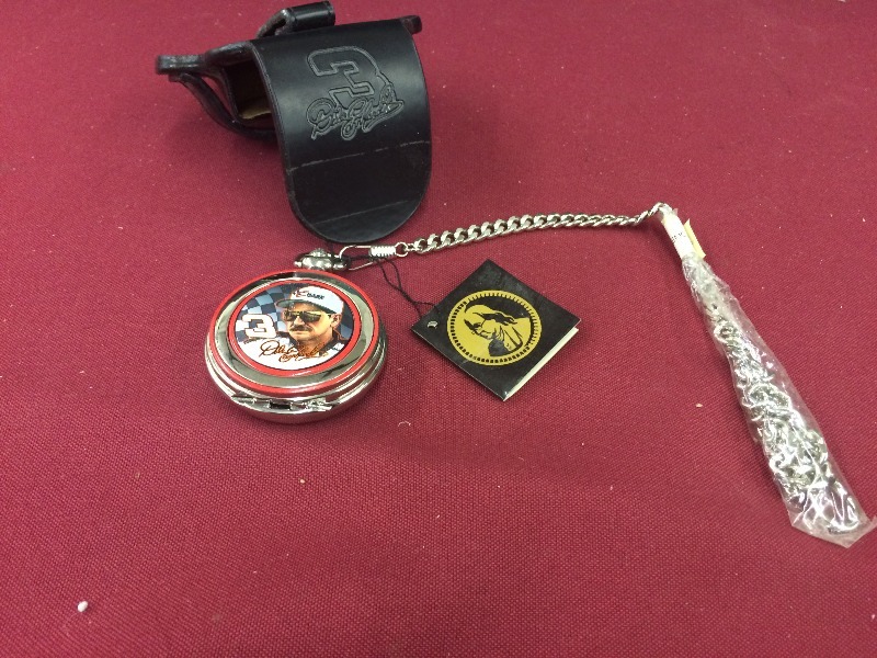 Dale Earnhardt or JR  Stop Watch  Pocket Watch Collectibles, includes leather case - view all pictures  New