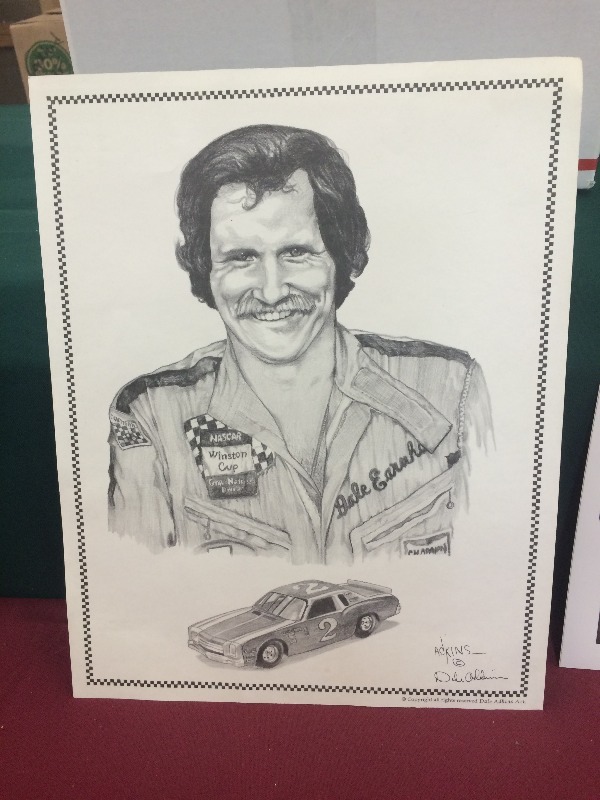 Dale Earnhardt or JR  Picture and drawing  VERY NICE - view all pictures  lot of 2
