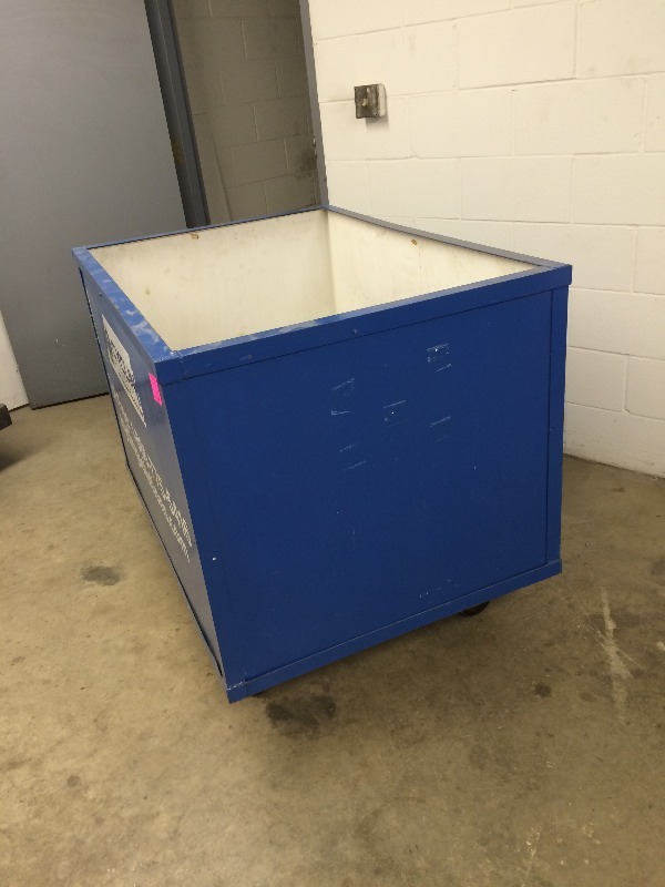 Storage Cart on wheels   measures 48 Long x 33 wide x 36 high  box is 29 high
