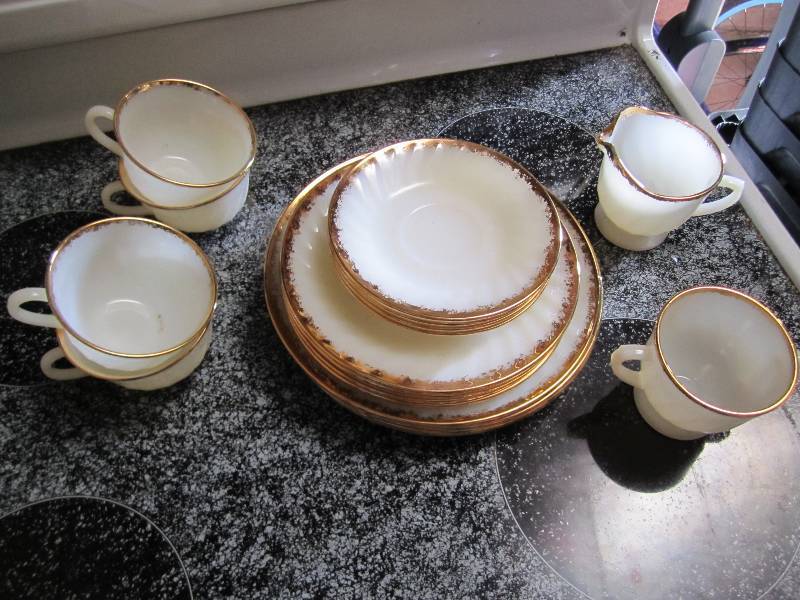 Vintage gold edge FireKing china se...