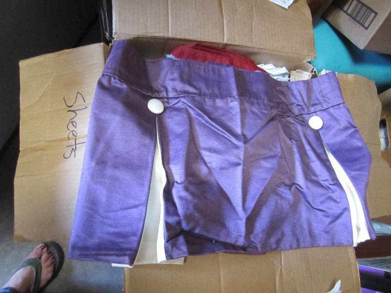 Large lot of valances, sheets, and ...