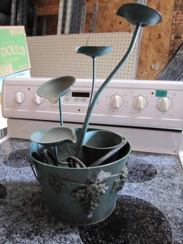 Lily pad metal fountain...