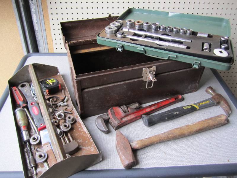 Toolbox filled with assorted tools...