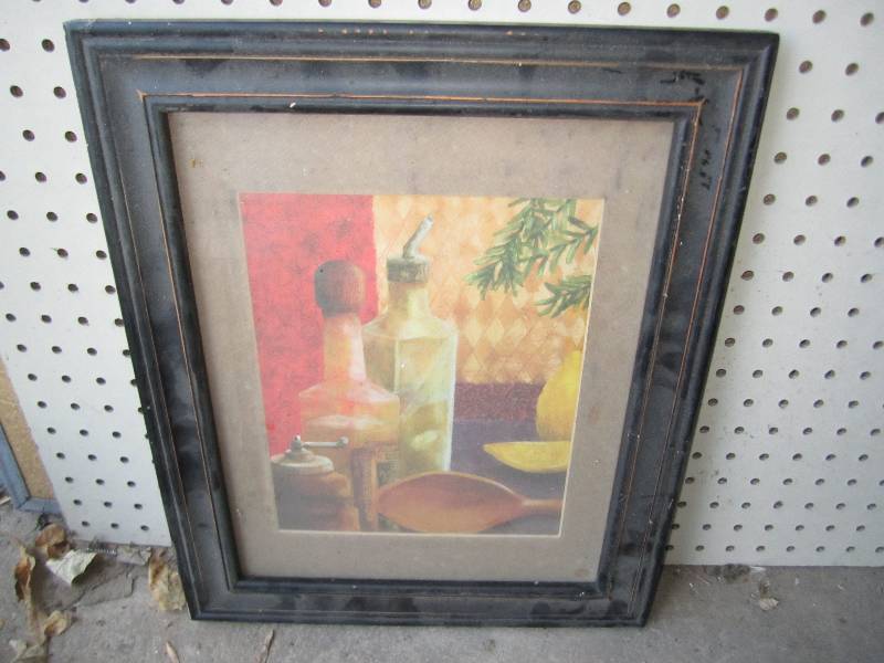 Framed vinegar and oil print 14 x 1...