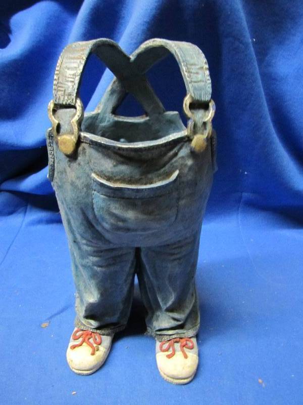 Overalls vase or plant holder...