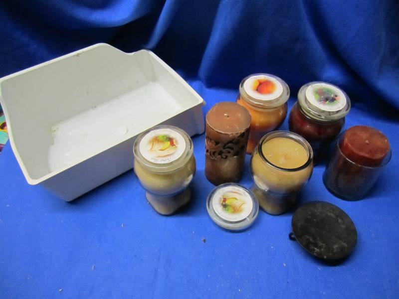 Lot of unburned candles in a vintag...