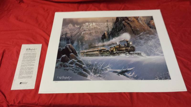 lot 198 image: Signed Ted Baylock Climbing Eagle Pass
