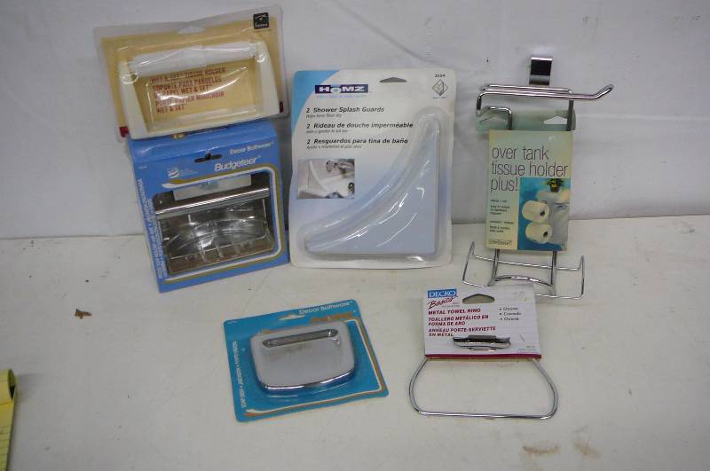 Soap Dish, Tank Holder, Towel Ring, Paper Holder, Shower Splash Guard