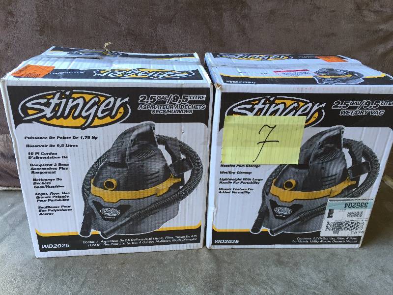 Lot of 2 Stinger Vacuums no filters