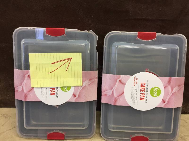 Lot of 2 Cake pans- covers are cracked