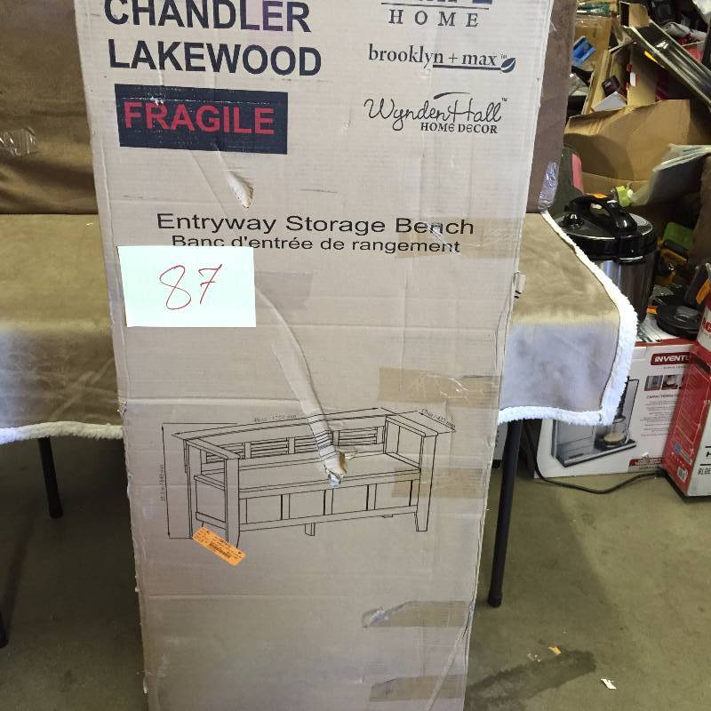Simpli Home Adams Entryway Storage Bench �25.3H x 48W x 17D