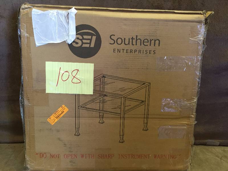 Southern Enterprises Glass and Metal Table